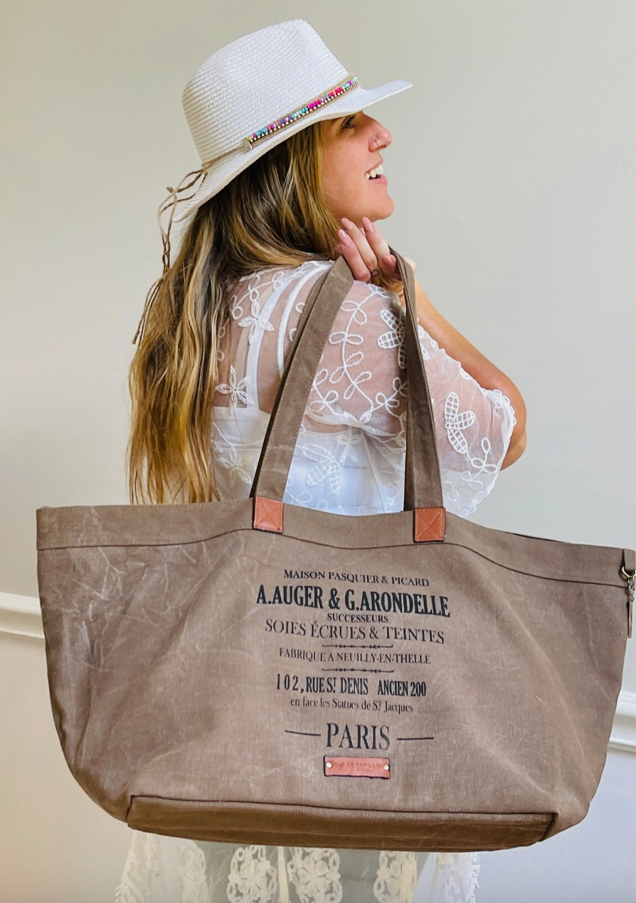 Auger Brown Canvas Tote