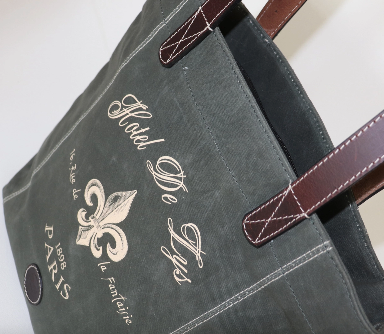 Waxed Olive Tote