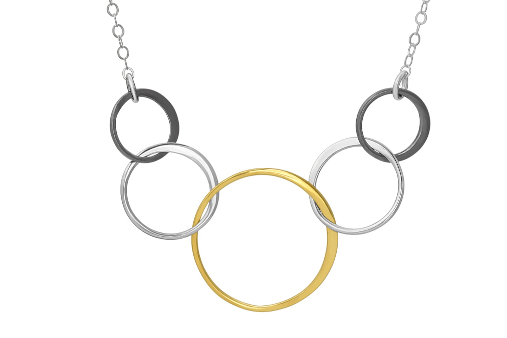 Mixed Metal Necklace - Drop, Interlocking or Cluster