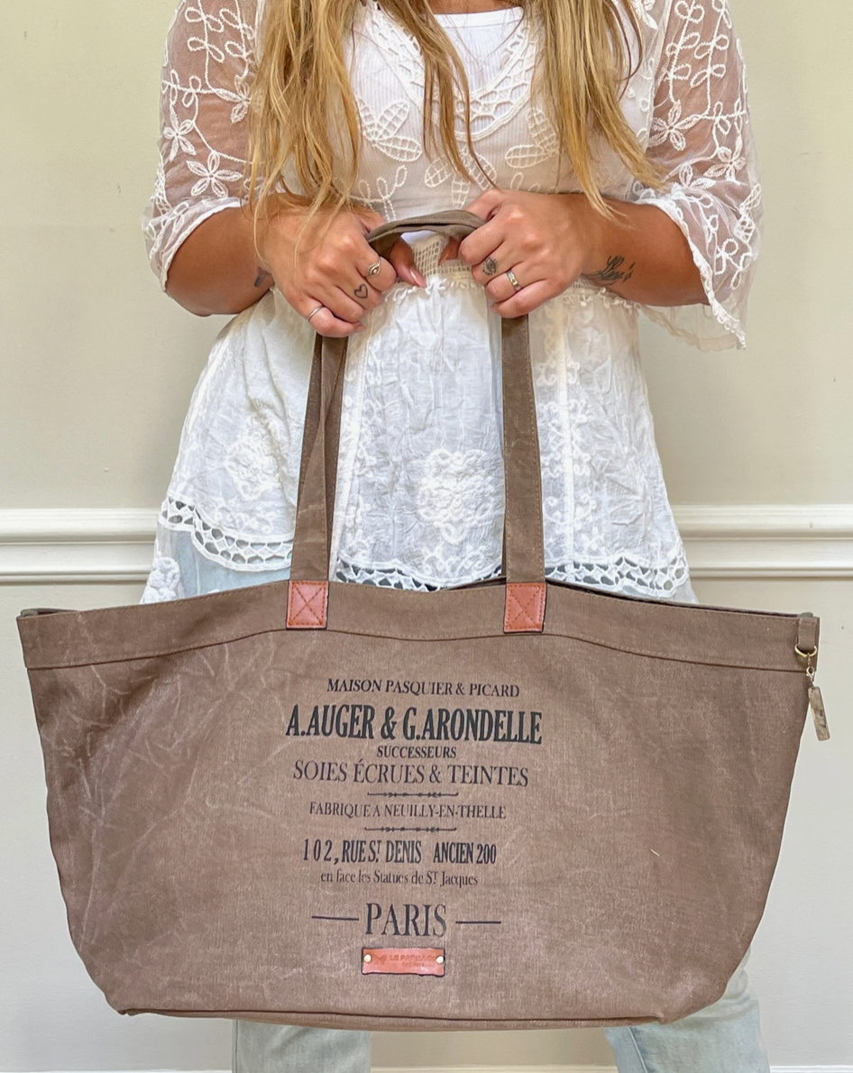 Auger Brown Canvas Tote