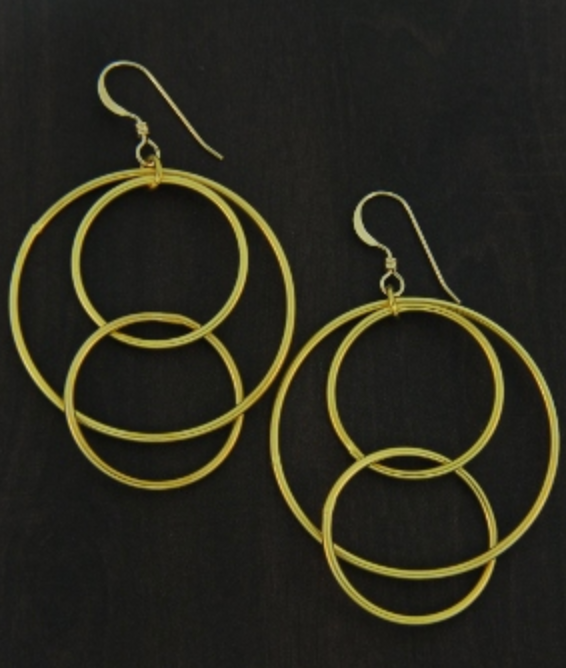 Gold Matte Interlocking Earrings